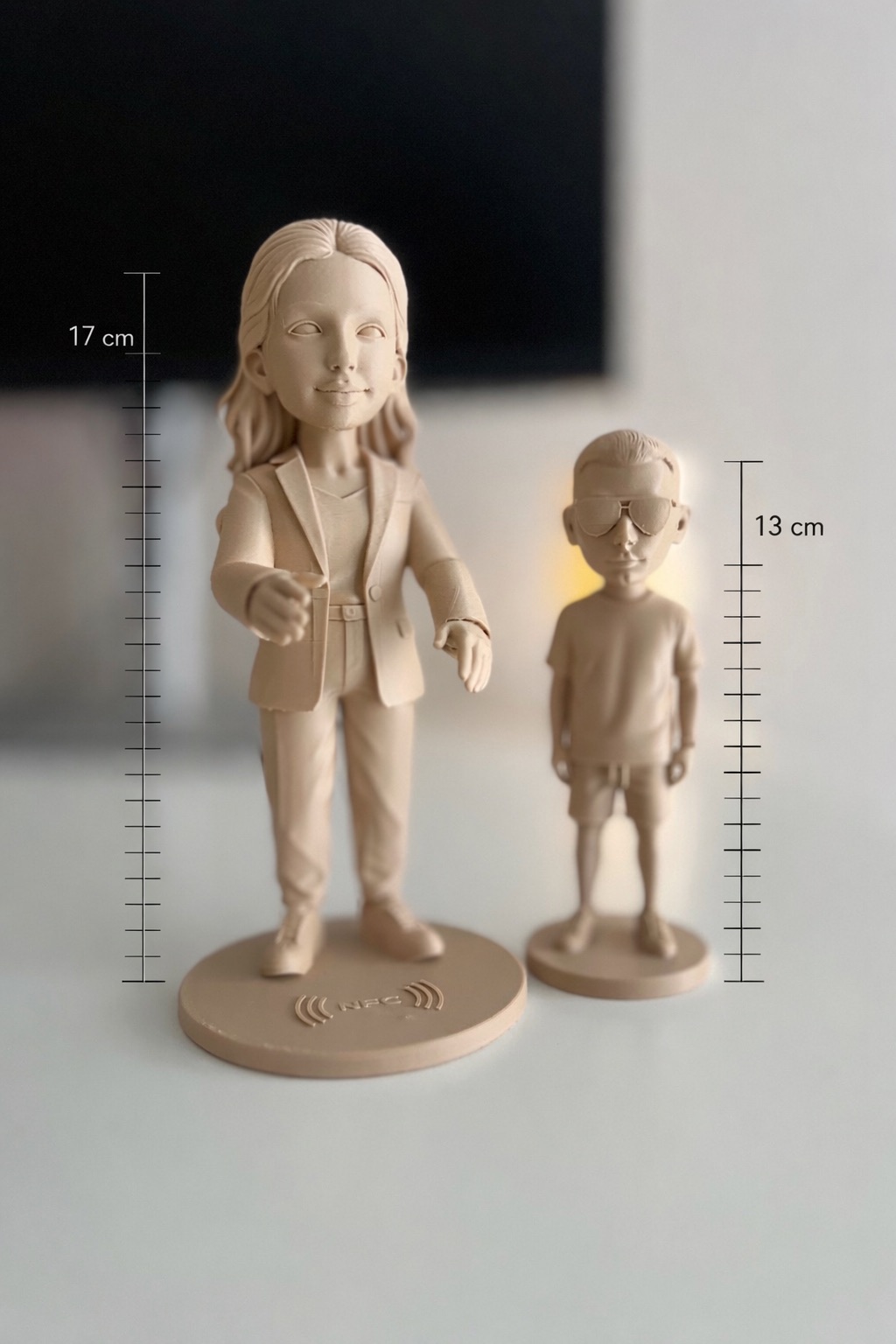 3D figurine in the workshop at the 3D printer - production process
